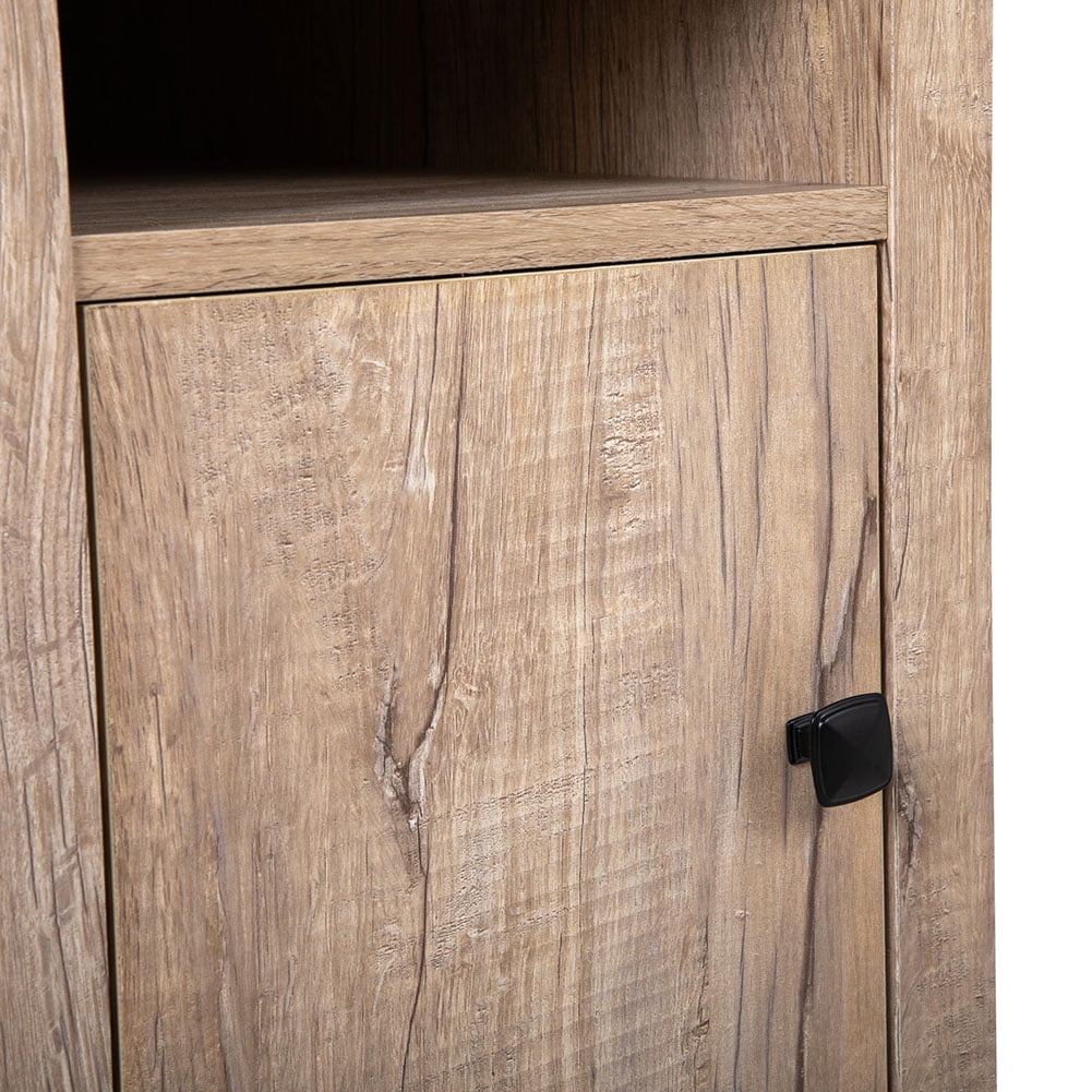 Kadyn Bedside Tables&nbsp;set of 2 for Bedroom, Wooden End Side Table with Storage Cabinet and Open Shelf for Nursery, Bedside Table for Bedroom, Oak
