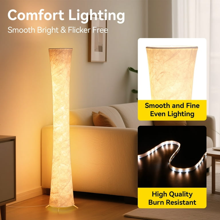 SUNMORY Soft Light LED Floor Lamp RGB Color Changing 61'' Modern