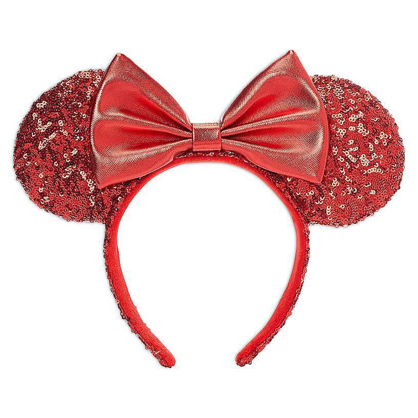 Disney Park Polka Dot Minnie Mouse Ears New Gift Candle Red Sequins Headband 