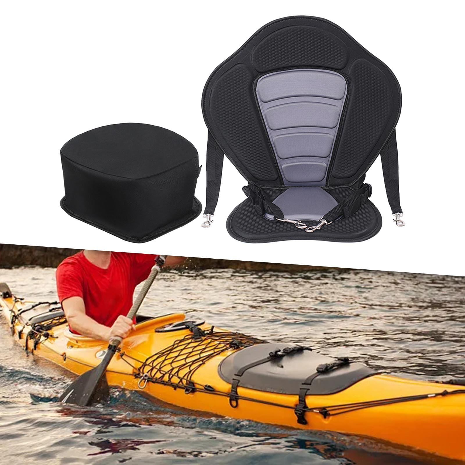 harayaa Kayak Padded Seat Canoe Seat Adjustable Cushion Cushioned Fishing Seat Anti Skid Grey With Bag