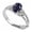 Black Vermeil, variant on A.F GEMS Blue Sandstone Engagement Ring for Women, Oval Galaxy Stone Ring, Art Deco Promise Ring with Zircon Accents Gold 5