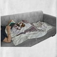 thumbnail image 6 of Paris Soft Flannel Fleece Blanket, Little Girl Holding Balloons Hearts a Cloud and Eiffel Tower Illustration, Cozy Plush for Indoor and Outdoor Use, 50" x 60", Pale Pink Purple White, by Ambesonne, 6 of 6