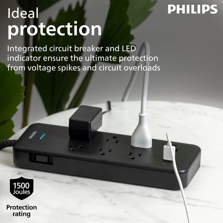 Philips 7-Outlet Surge Protector Power Strip with USB photo 3