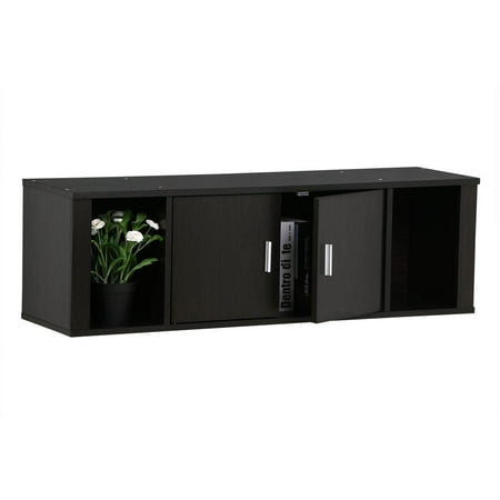 office mounted hutch organizer floating storage desk mount cabinet shelves door yaheetech wooden cube console walmart