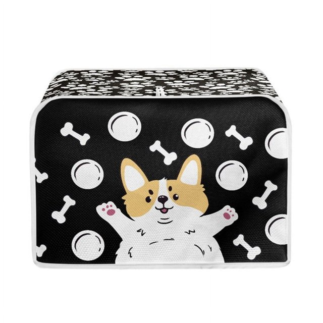 Toaster Cover, 2 Slice Bread Toaster Oven Dust Cover,, Home Kitchen Accessories Decoration, Puppy