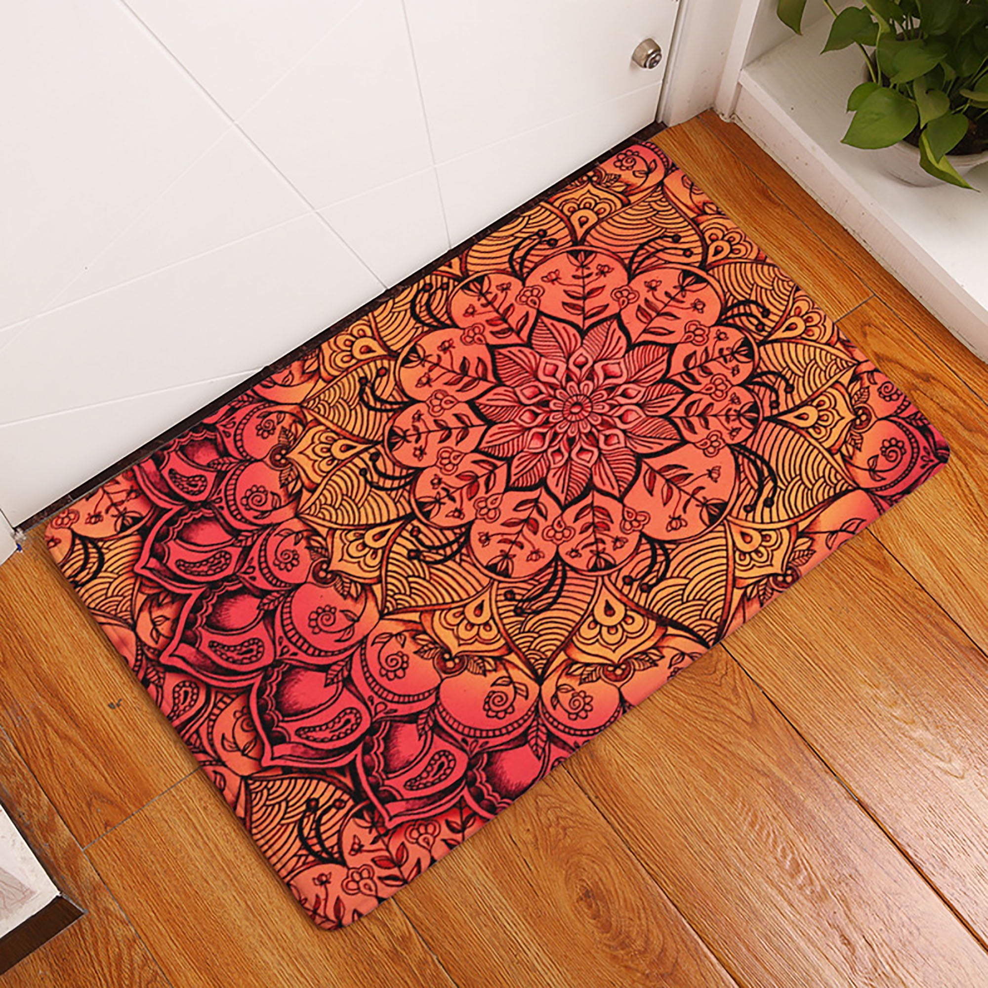 Indoor Happy New Year Floor Mat Nonslip Entrance Home Office Doormat Rug Carpet 
