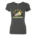 thumbnail image 2 of Wild Bobby All Star Cheerleading Megaphone Girl Sports Women Slim Fit Junior Tee, Dark Grey, Medium, 2 of 5