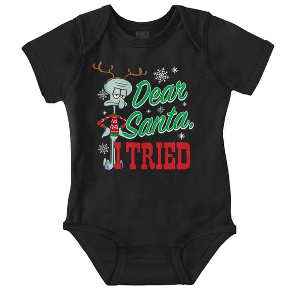 Squidward Christmas Santa I Tried Baby Romper Boys or Girls