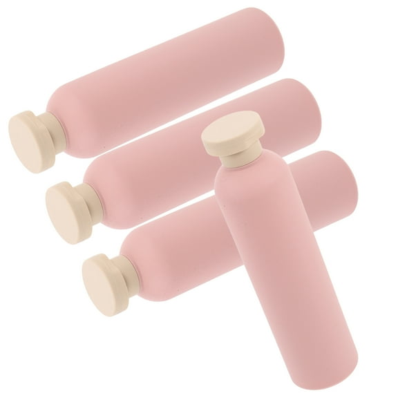 FELTECHELECTR Empty Shampoo And Conditioner Bottles Pink Pe 4Pcs Reusable Squeeze Bottle With Flip Cap