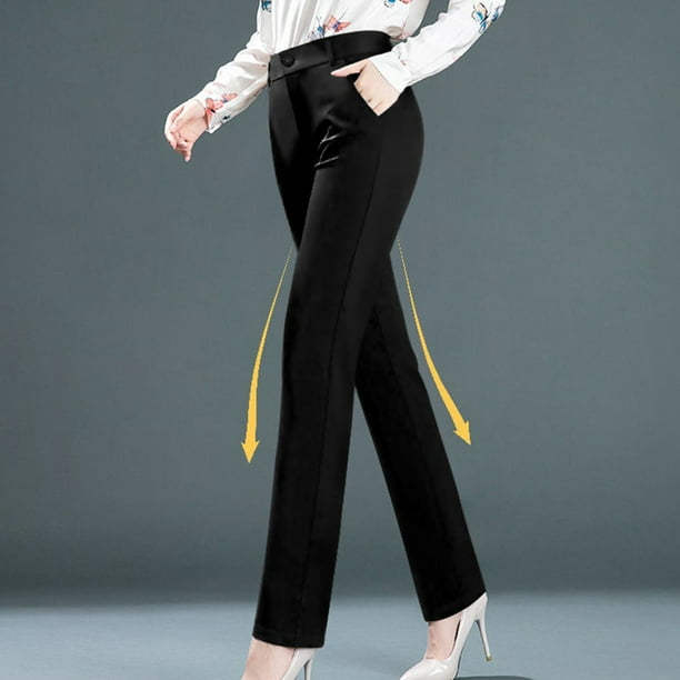 MYG Elastic spring and summer work trousers for women straight work pants OL Office Walmart