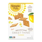 Simple Mills Lemon Seed AIF4& Nut Flour Sweet Thins, Paleo Friendly & Delicious Sweet Thin Cookies, Good for Snacks, Nutrient Dense, 4.25 oz (Pack of 1)