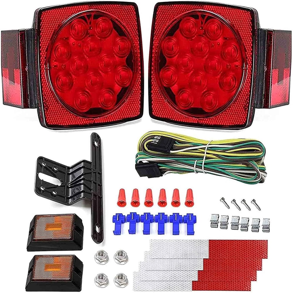 Trailer Light Kit Utility with Wire Harness LED Waterproof Tail Light for Under 80 inch Red Universal Cyfie