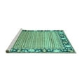 thumbnail image 2 of Ahgly Company Machine Washable Indoor Square Oriental Turquoise Blue Modern Area Rugs, 6' Square, 2 of 4