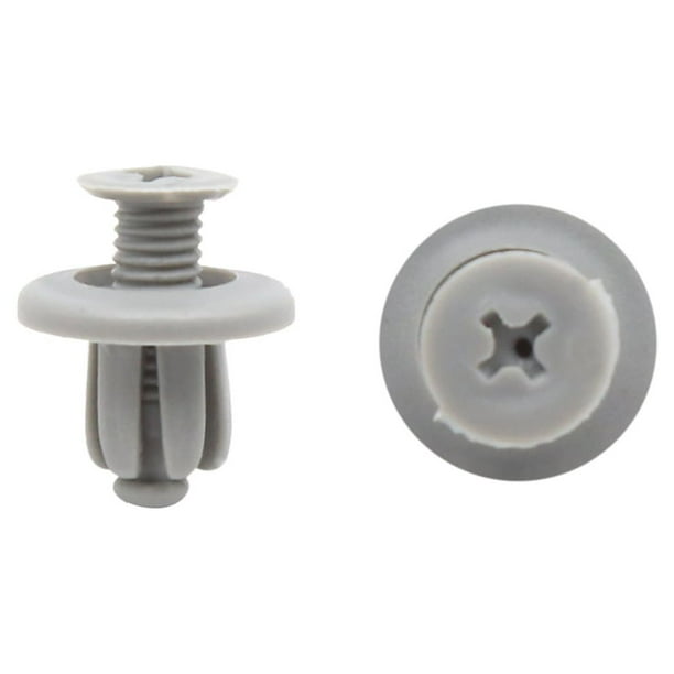 100pcs 9mm Agujero 13mm Grapas Panel de Puerta Paragolpes de Coche Tornillo Plástico Gris