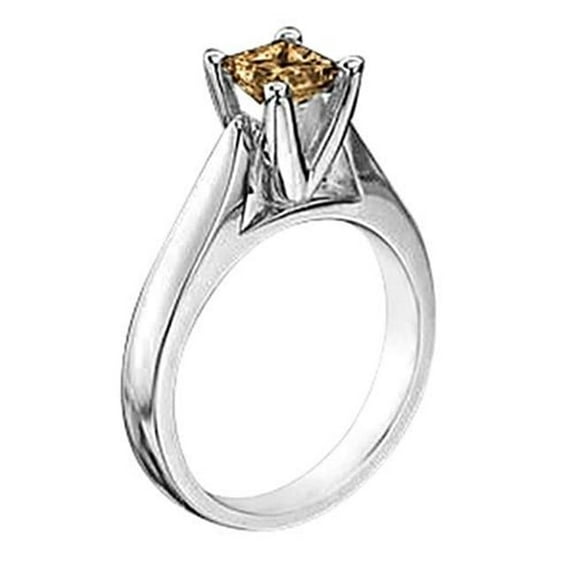 1 CT Champagne Diamond Solitaire Wedding Ring Gold Champagne-Brown - VS1 Clarity
