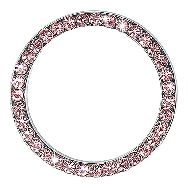 Rhinestone Push To Start Button Cover Bling para la decoración interior del coche Mujeres Niñas