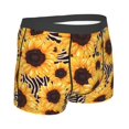 thumbnail image 3 of Balery Artistic Zebra Print Sunflower Men's Boxer Briefs, Soft and Breathable Cotton Underwear with nylon Waistband-X-Large, 3 of 9