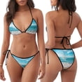 thumbnail image 3 of Fotbe Sunny Ocean Waves Traje de Baño para Mujer de Dos Piezas – Bikini Sexy de Tirantes Tipo Halter con Diseño Triangular, 3 of 6