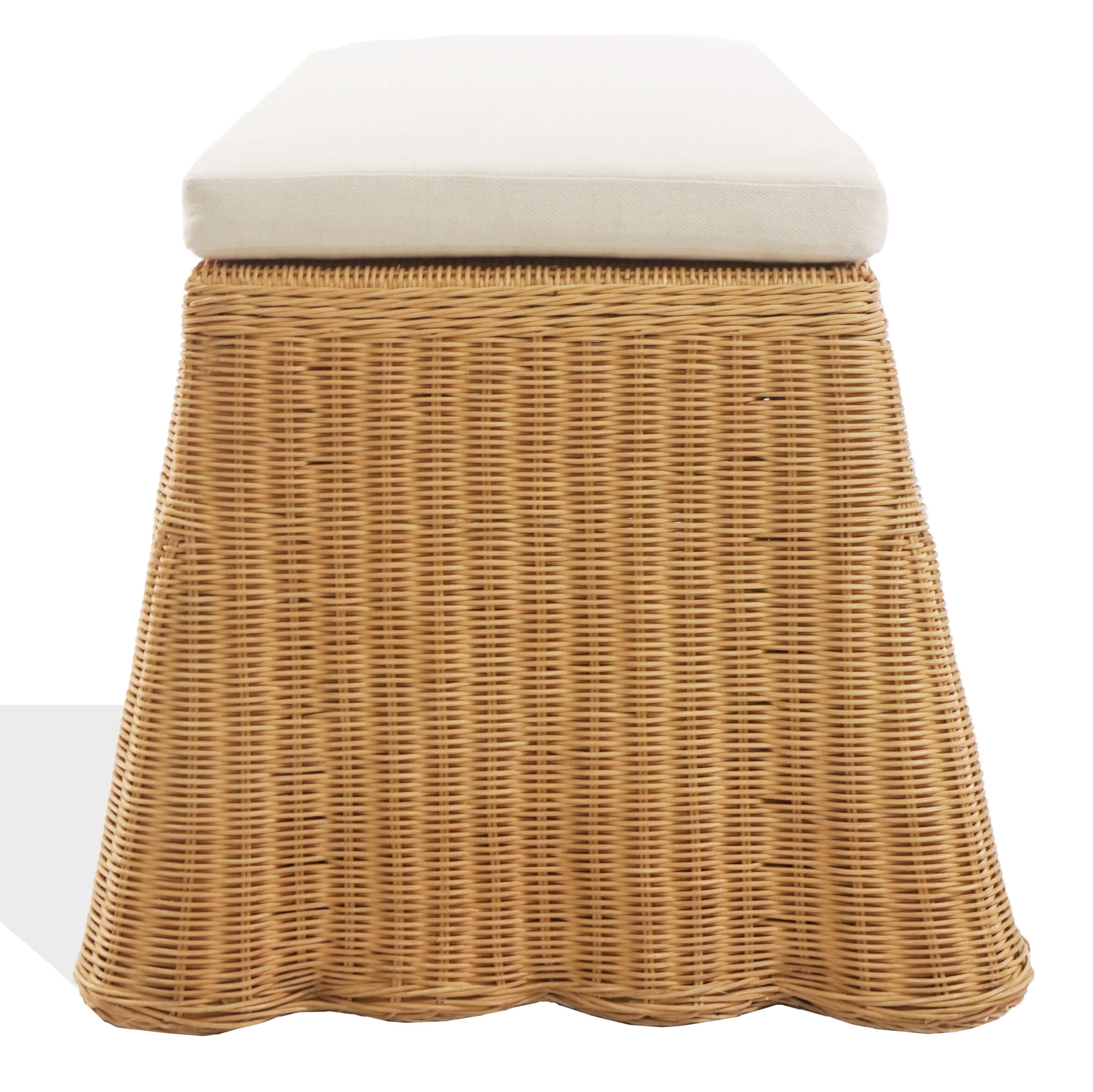 Safavieh Couture Hylda Rattan Upholstered Bench, Natural/White