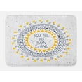 thumbnail image 1 of Quote Bath Mat, Spiritual Romantic Retro Inspired Aztec Pattern Circle with Love Wish Phrase Print, Non-Slip Plush Mat Bathroom Kitchen Laundry Room Decor, 29.5 X 17.5 Inches, Yellow Blue, Ambesonne, 1 of 2