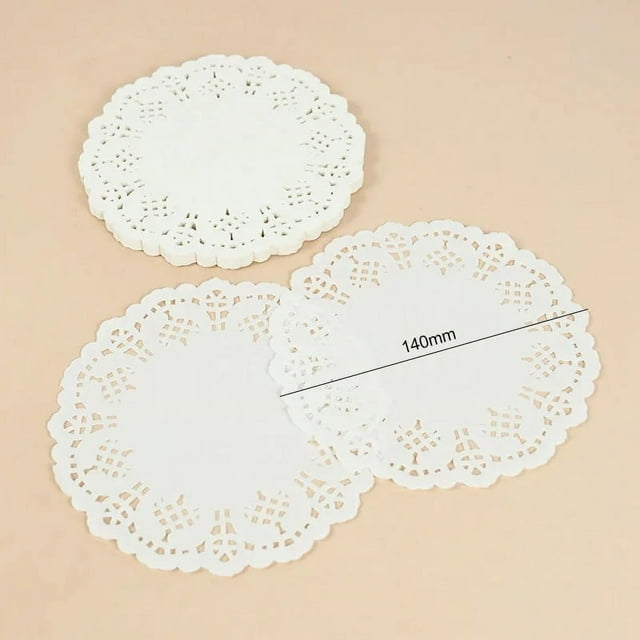 100Pcs Round Paper Lace Doilies Cake Placemat Party Wedding Baking Decoration Creative Craft Napkins Placemat Table Decoration