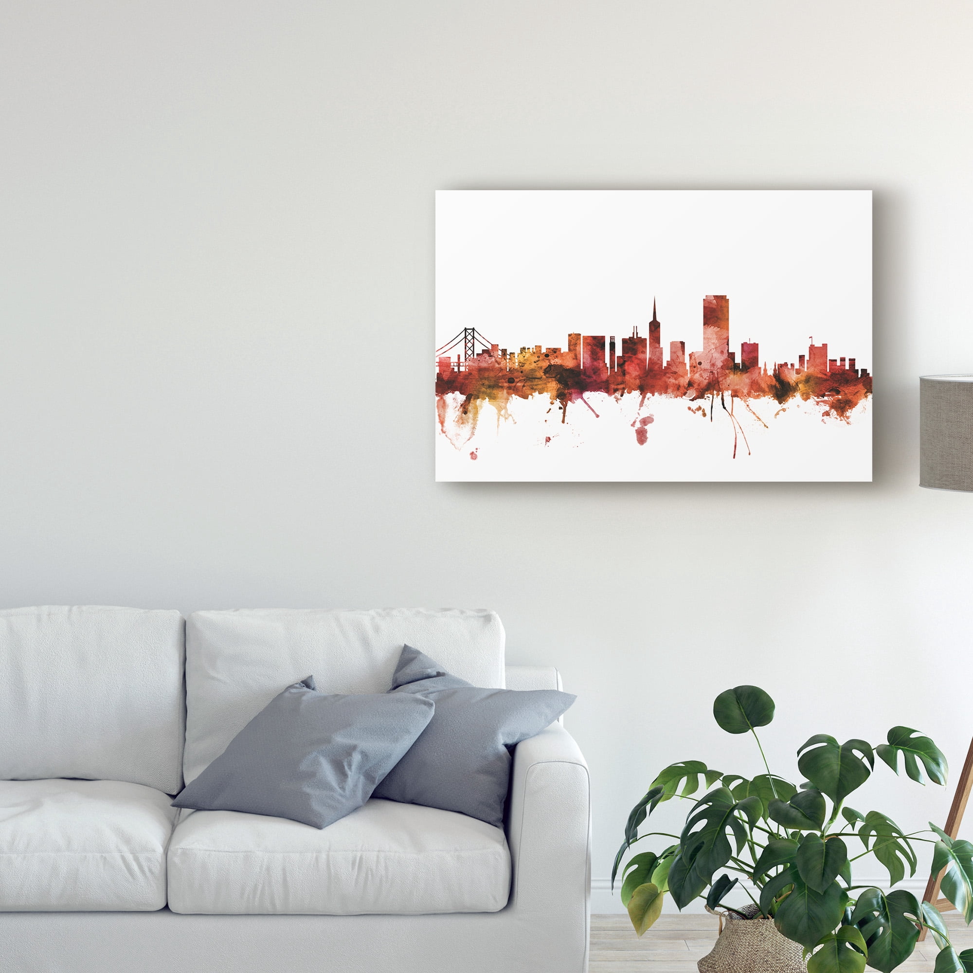 Trademark Fine Art 'San Francisco California Skyline Red' Canvas Art by Michael Tompsett