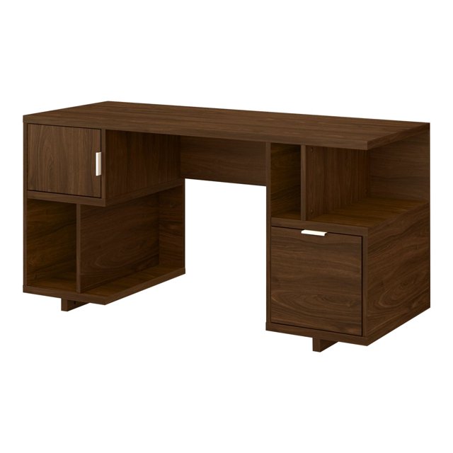 Bush Furniture Madison Avenue - Desk - optional hutch - modern walnut