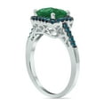 thumbnail image 3 of SZUL Women's 2 1/2 Carat Emerald Cut Emerald and 1/3 CTW Blue Diamond Ring in 10K White Gold, 3 of 6