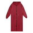 thumbnail image 5 of shqvo Women Long Raincoat Rain Jacket Coat Plus Size Lightweight for Work Hooded Full Zip up Waterproof Windbreaker, 5 of 7