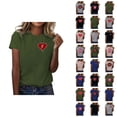 thumbnail image 1 of T-shirt Femme Saint-Valentin 2026 Mode Manches Courtes Col Rond Cœur Graphique, 1 of 4
