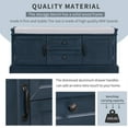 thumbnail image 4 of Storage Bench with 2 Drawers and 2 Cabinets, Shoe Bench Under Window Bench with Storage & Velvet Removable Cushion, Wooden Organizer Storage Bench for Living Room Entryway Front Door, Antique Navy, 4 of 7