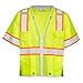 thumbnail image 2 of Kishigo Unisex High Visibility Reflective Premium Brilliant Series Heavy Duty Vest 1550, Zipper Closure, Polyester, ANSI 107 Type R / Class 3, Construction, Roadwork, Utility (Lime, M), 2 of 4
