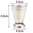 thumbnail image 5 of 75ml Stainless Steel Measure Cup Jigger Shot Drink Spirit Mixed Cocktail Beaker For Bar Party, 5 of 5