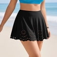 thumbnail image 4 of Women's Stylish Swim Cover Up Skirt Floral Eyelet Design with Scalloped Hem Solid Color Beachwear for Pool Parties Vacations Beach Trips, 4 of 7