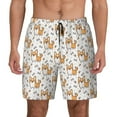thumbnail image 2 of Picia Corgi with Hearts pattern Mens Swim Trunks with Compression Liner Stretch Beach Shorts Quick Dry with Zipper Pockets No-Chafing Board Shorts-Large, 2 of 9