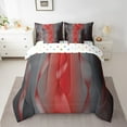 thumbnail image 2 of Gradient Black and Red Comforter Set 7 Piece Bed in a Bag Twin,Silver Foil Print Wave Striped Bedding Sets Abstract Ombre Art Sheet Set with Comforter, 2 of 5