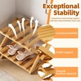 thumbnail image 5 of 2026 Bamboo Shoe Rack, Slim Narrow Corner Shelf  for No Setup, Versatile Space Saving and Sturdy Collapsible Bamboo Shoe Rack Organizer for Closet, Entryway, Over Door, Dorm or Bedroom Use, 5 of 8
