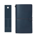 thumbnail image 4 of Bearachild Cuaderno de cuero clásico A6, soporte para teléfono de estilo Vintage, diario con cuerda, bolsa de PVC, libro de oficina escolar, Suministros de escritura y corrección Azul oscuro, 4 of 6