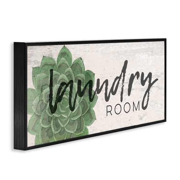 Stupell Industries Laundry Room Green Succulent Soft Textured Paper Look, 10 x 24,Design by Jessica Mundo