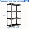 thumbnail image 2 of 48“W Large Shelving Unit, 4-Tier Heavy Duty Metal Garage Shelving, 2400 LBS Adjustable Industrial Storage Shelves for Garage, Warehouse, School, Commercial, Business, 2 of 9