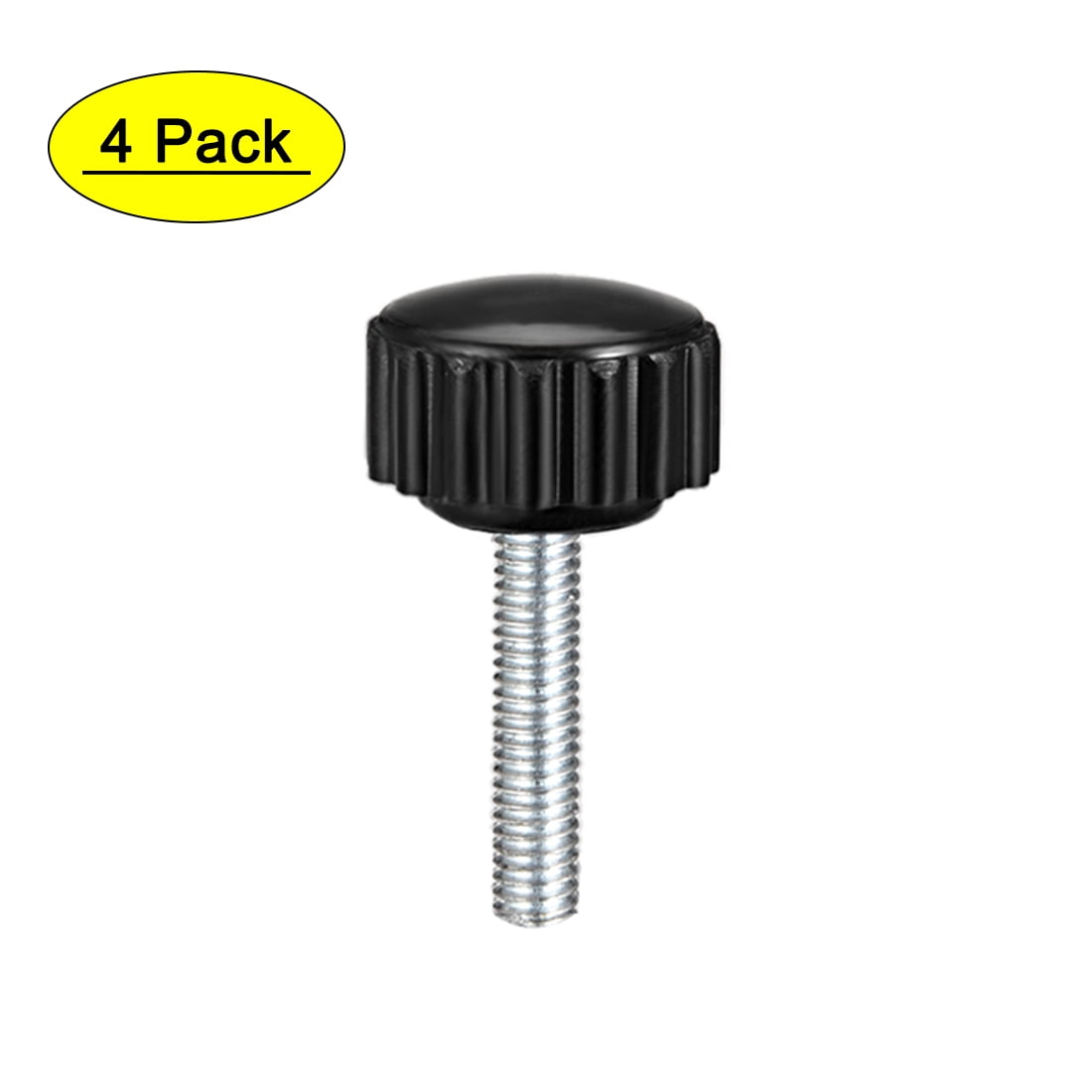 Uxcell M4 x 20mm Male Thread 16mm Round Head Knurled Clamping Knobs 4