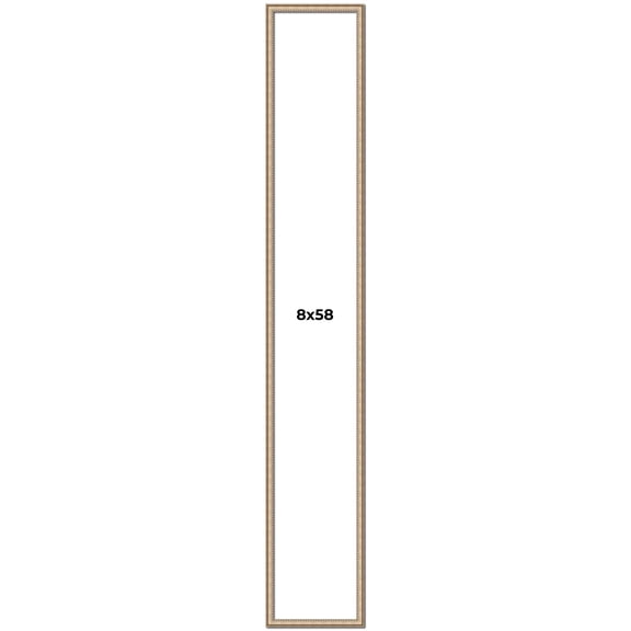 8x58 Frame Silver Real Wood Picture Frame Width 0.75 Inches | Interior Frame Depth 0.5 Inches |