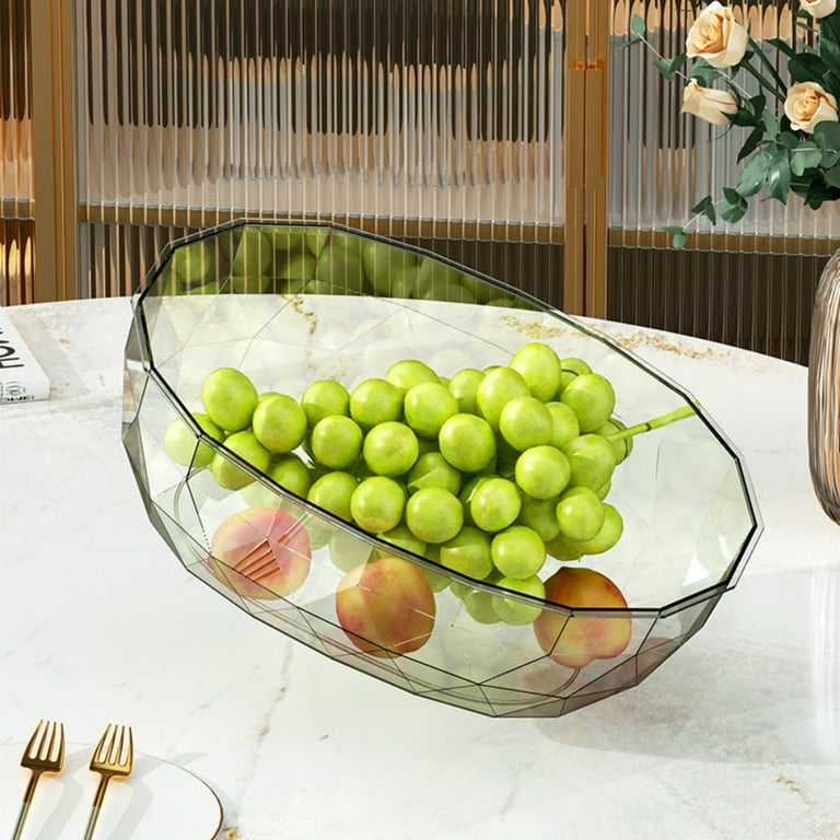 Trianu Large Plastic Salad Bowls Serving Bowls for Fruits Popcorn Chips Dips Condiments Break Resistant Transparent Grey Walmart