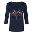 thumbnail image 5 of Wiyuqeen Christmas Women's Bling T-Shirt 3/4 Sleeve Sparkly Rhinestone Holiday Top Xmas Party Tee Plus Size Crew Neck Graphic Tees, 5 of 7