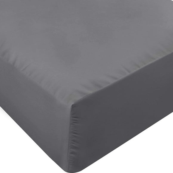 HTOOQ Twin XL Fitted Sheet HTOOQ Bottom Sheet HTOOQ Deep Pocket HTOOQ Soft Microfiber HTOOQ Shrinkage and Fade ResistantHTOOQ Easy Care HTOOQ 1 Fitted Sheet Only (Grey)