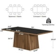 thumbnail image 2 of Tribesigns 63-Inch Rectangle Conference Table for 6-8 People, Large Meeting Table with Sturdy Pedestal Base for Conference Room, Black & Brown, 2 of 6
