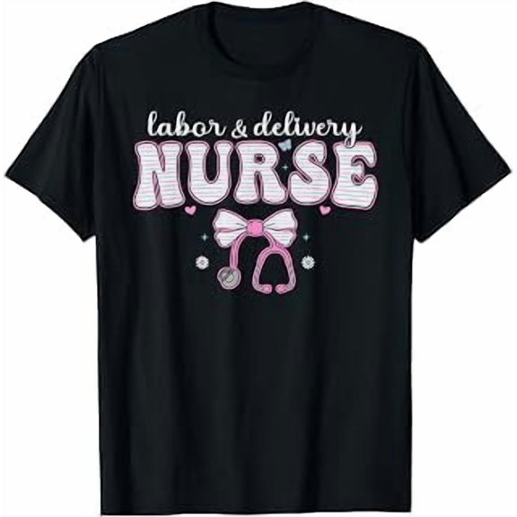 Labor and Delivery Nurse, Coquette Bow, Nursing Theme, Medical Humor, Short Sleeve T-Shirt