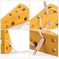 thumbnail image 3 of Wooden Cheese Toy Travel Lacing Game Early Learning Educational Activity Wood Block Puzzles Threading Cheese Toy, 3 of 7
