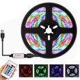 thumbnail image 4 of Kearding Tira de luz impermeable Neon Tira de luz LED decorativa Carga USB Lámpara de control remoto de 16 colores con pegatina para baño Iluminación navideña Kearding HA018722-00, 4 of 6