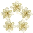 thumbnail image 6 of HUUXIW 10pcs Christmas Glittering White Gold Flowers,Artificial Flowers Wedding Decorations,Glitter Christmas Flowers for Christmas Tree Wreaths Garland Ornaments, 6 of 13